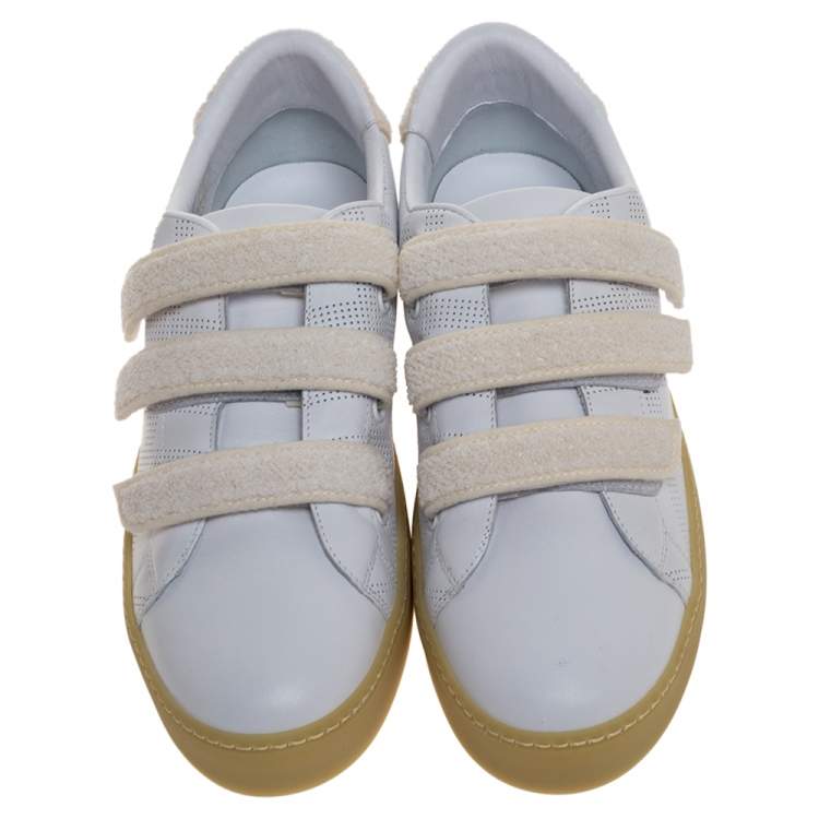Pre Owned Burberry White Leather Becky Perf Sneakers Size 40