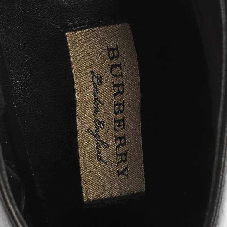 Pre Owned Burberry Black Leather Trench Alexandra Ankle Boots Size 40