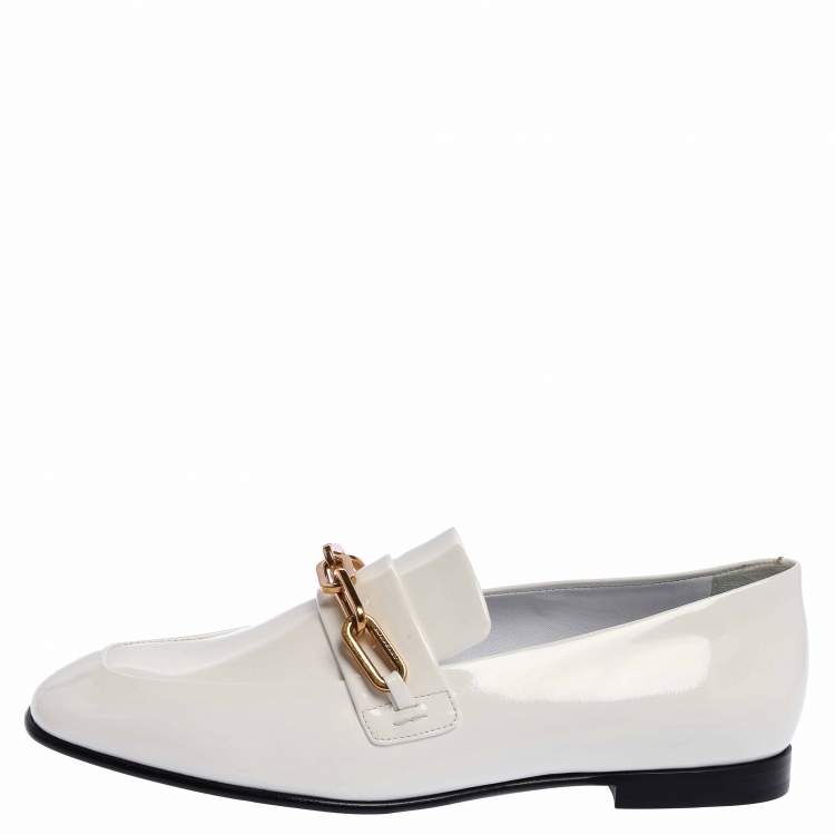 Burberry White Patent Leather Chain Link Loafers Size  Burberry | TLC