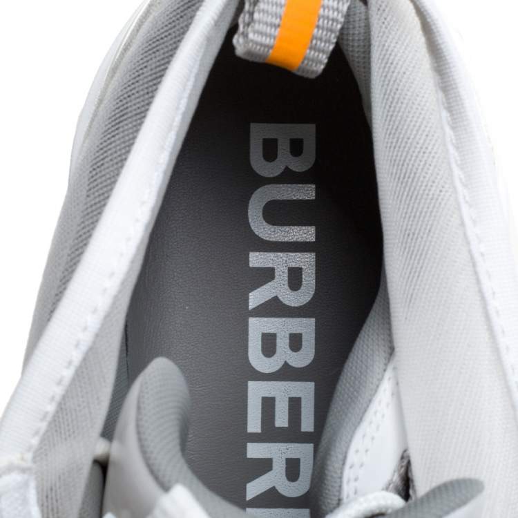 Pre Owned Burberry White Mesh And Leather Arthur Low Top Sneakers Size 40