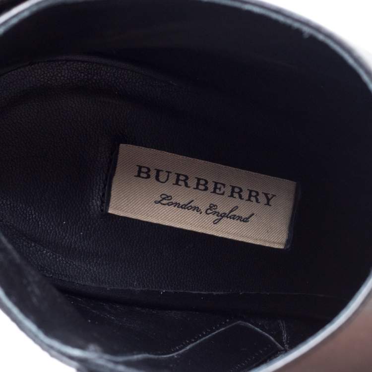 Pre Owned Burberry Black Quilted Leather Alexandra Pointed Toe Ankle Boots Size 40 