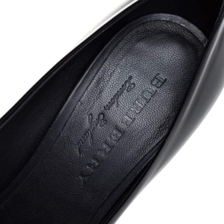 Pre Owned Burberry Black Leather Flanagan Pointed Toe Pumps Size 39.5