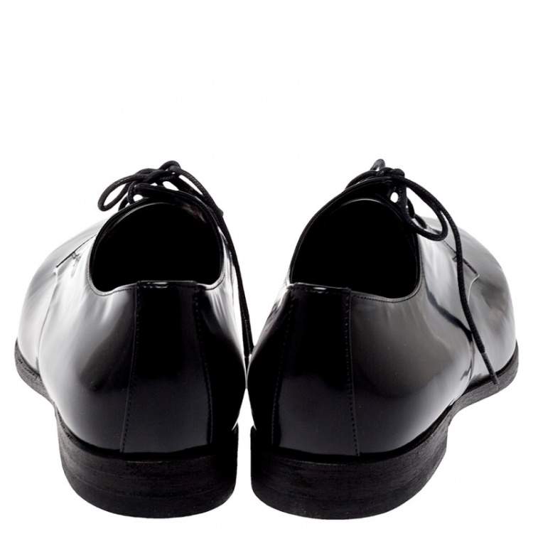 Pre Owned Burberry Black Leather Lace Up Derby Size 38.5