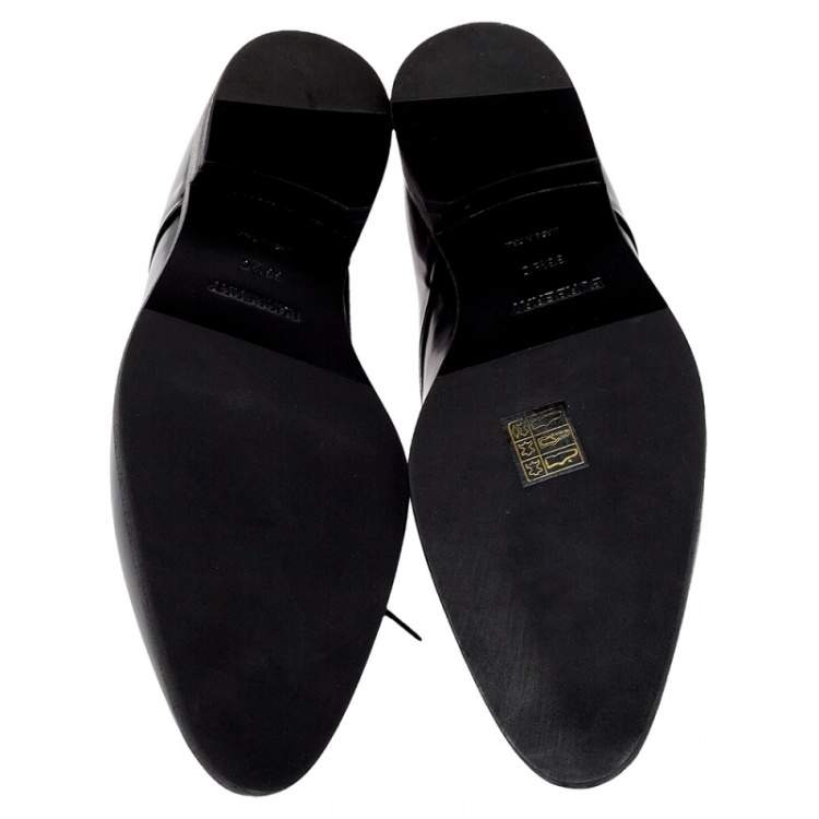 Pre Owned Burberry Black Leather Lace Up Derby Size 38.5