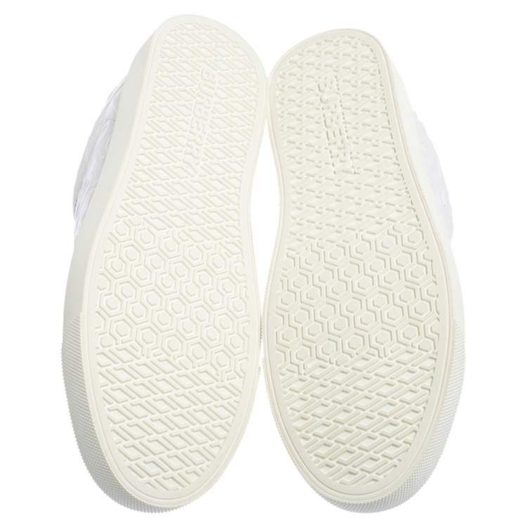 Pre Owned Burberry White TB Embossed Leather Albridge Sneakers Size 38.5