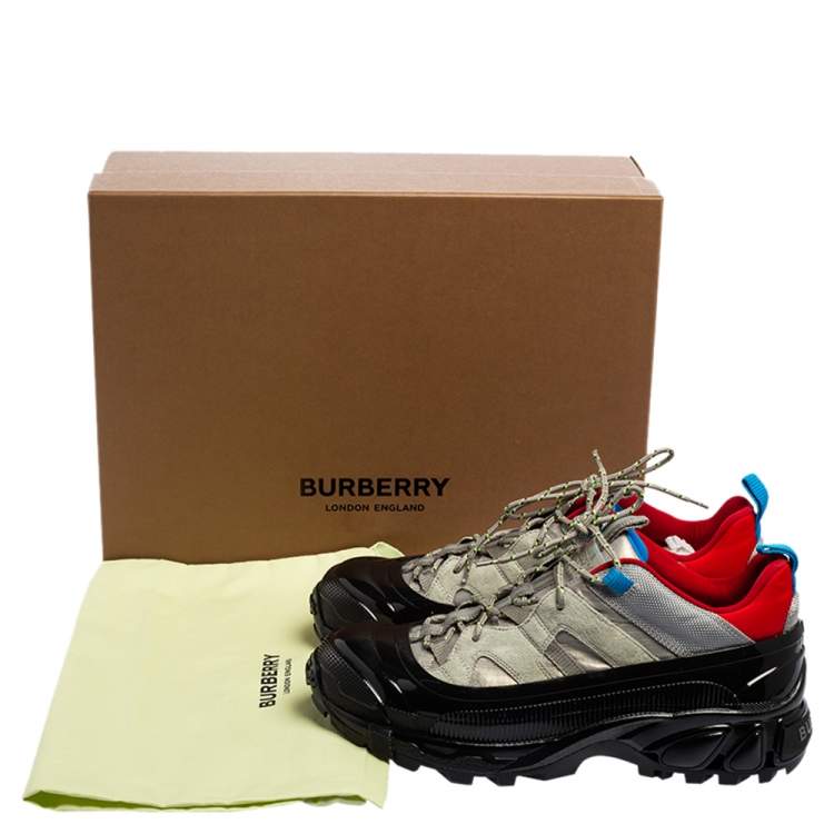 Pre Owned Burberry Grey Nylon and Suede Arthur Low Top Sneakers Size 40