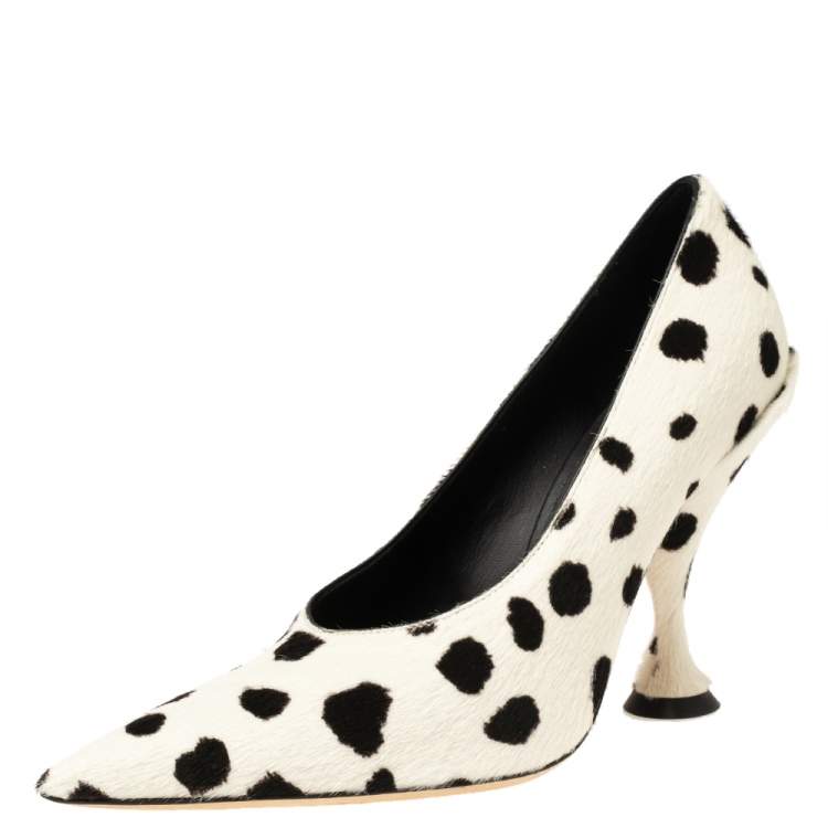 Burberry White/Black Dalmatian Print Calfhair Ava Pumps Size  Burberry  | TLC