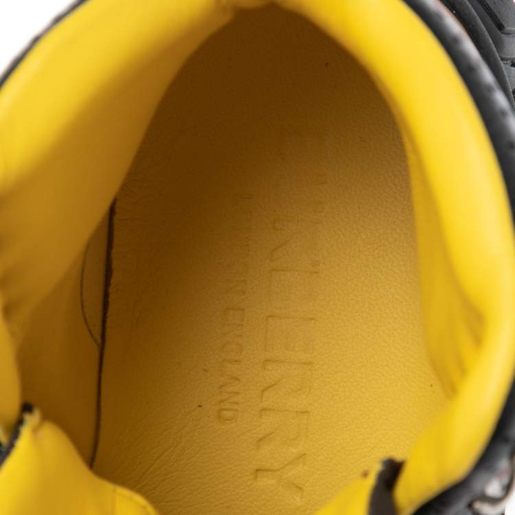 Pre Owned  Burberry Multicolor/House Check Canvas And Leather Hiking Boots Size 40