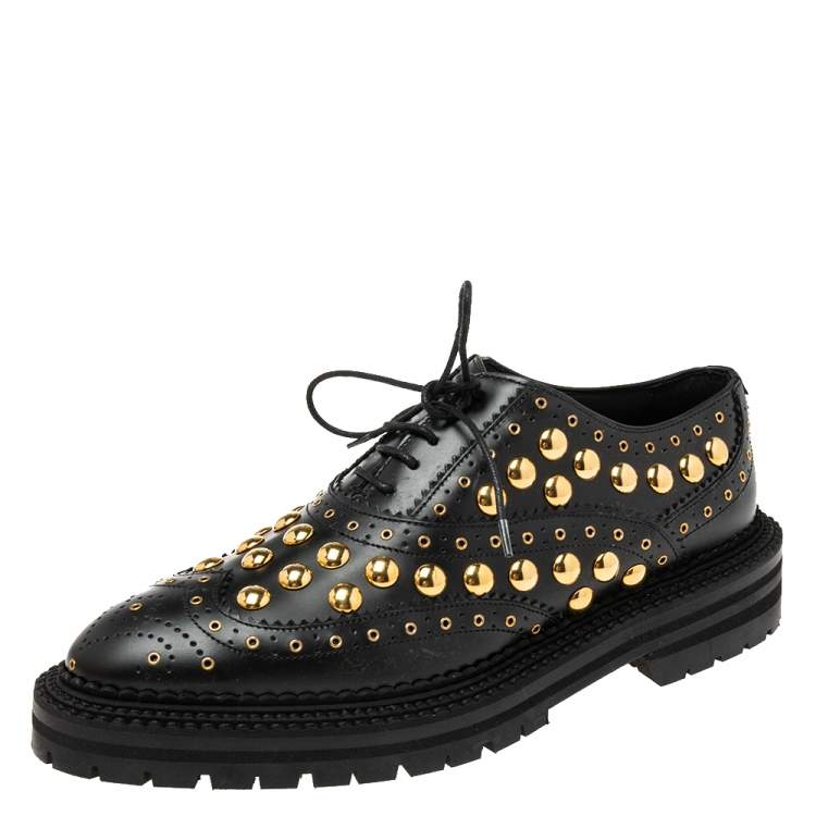Pre Owned Burberry Black Brogue Leather  Deardown Derby Size 38