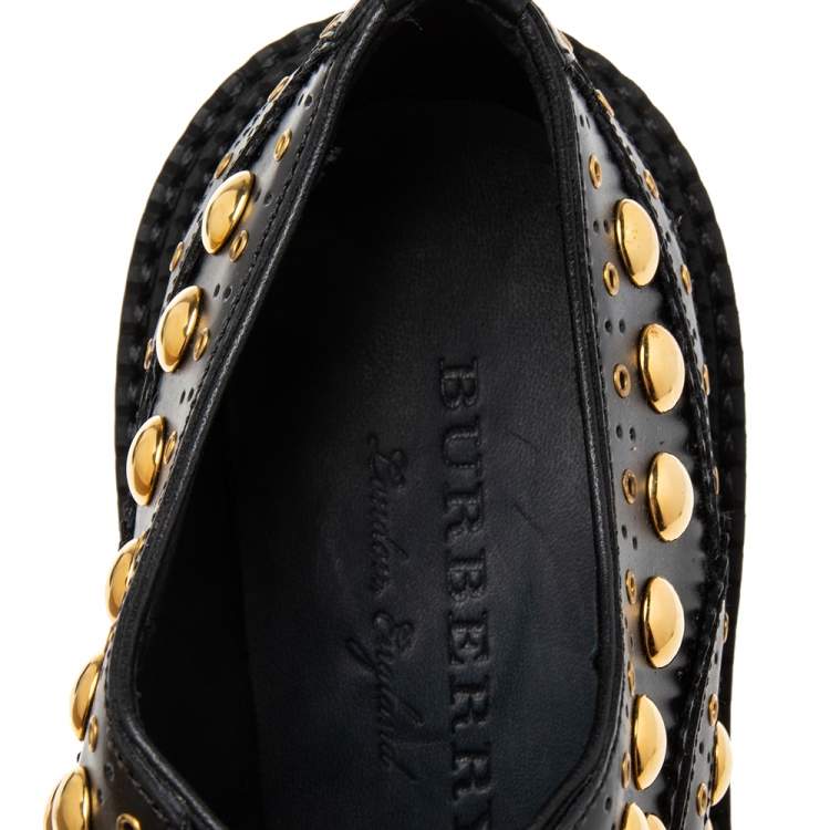 Pre Owned Burberry Black Brogue Leather  Deardown Derby Size 38