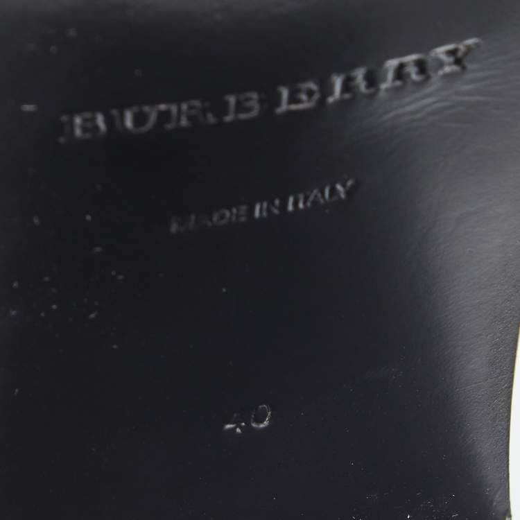 Pre Owned Burberry Black Leather Bethany Tassel Detail Block Heel Ankle Strap Sandals Size 40