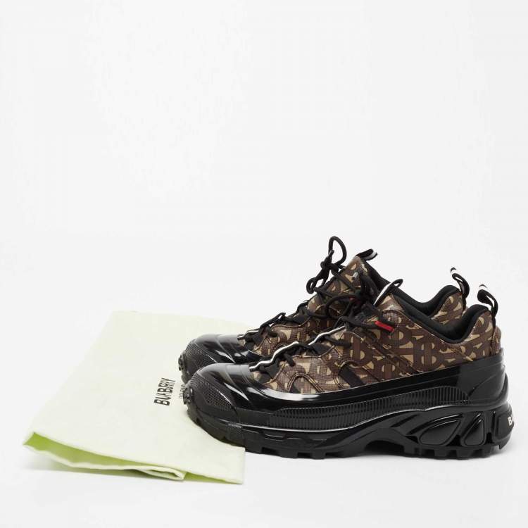 Pre Owned Burberry Tri-Color Printed Coated Canvas Arthur Low-Top Sneakers Size 39