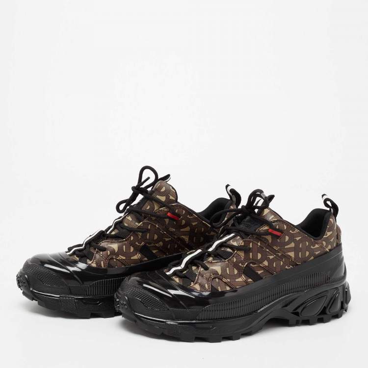 Pre Owned Burberry Tri-Color Printed Coated Canvas Arthur Low-Top Sneakers Size 39
