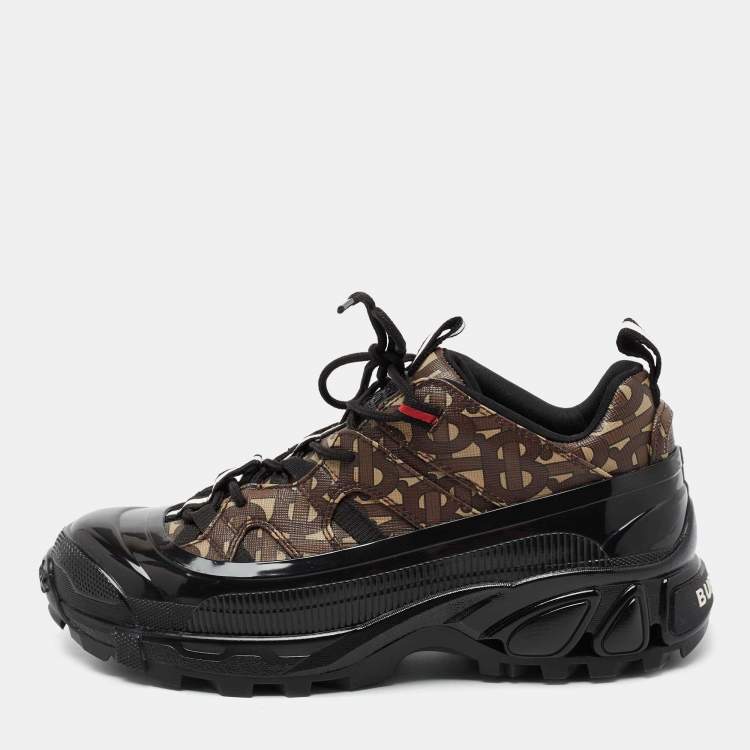 Pre Owned Burberry Tri-Color Printed Coated Canvas Arthur Low-Top Sneakers Size 39