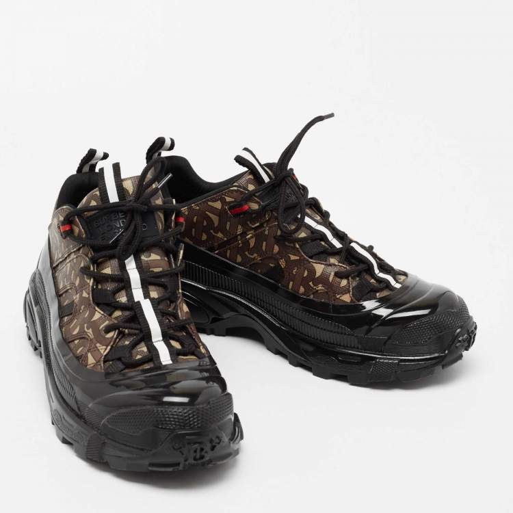 Pre Owned Burberry Tri-Color Printed Coated Canvas Arthur Low-Top Sneakers Size 39