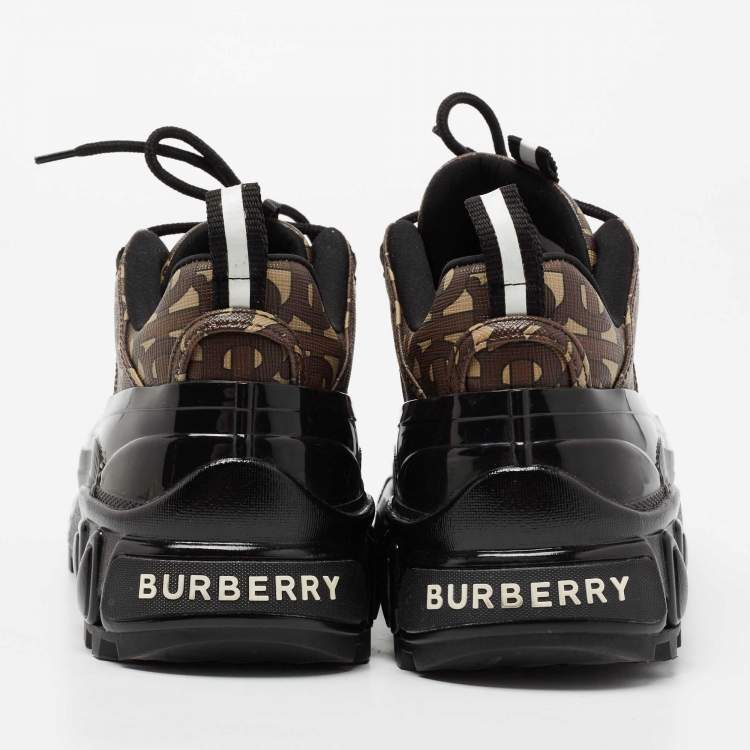 Pre Owned Burberry Tri-Color Printed Coated Canvas Arthur Low-Top Sneakers Size 39