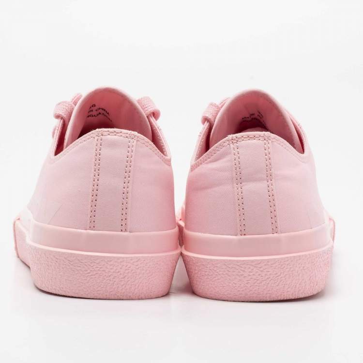 Pre Owned Burberry Pink Fabric and Rubber Logo Print Low-Top Sneakers Size 36