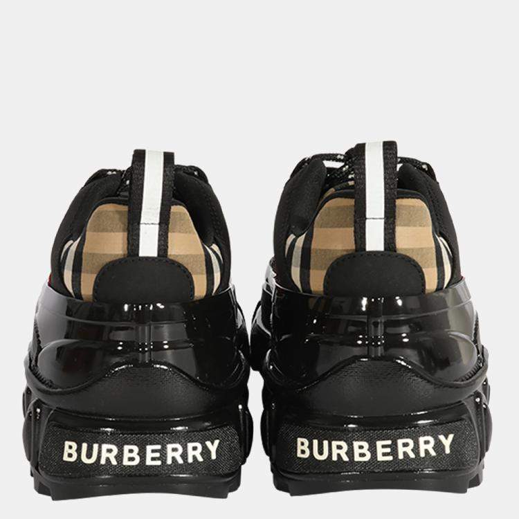 Pre Owned Burberry Vintage Check Cotton and Nylon Arthur Sneakers EUR 37
