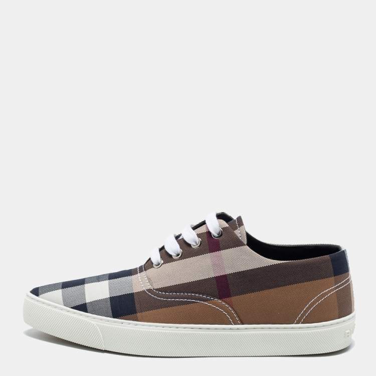 Burberry Brown Canvas House Check Pointed-Toe Sneakers Size 39 Burberry |  TLC