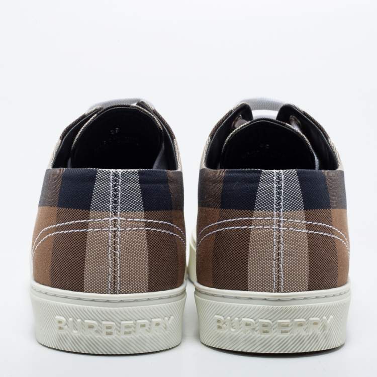 Pre Owned Burberry Brown Canvas  House Check Pointed-Toe Sneakers Size 39