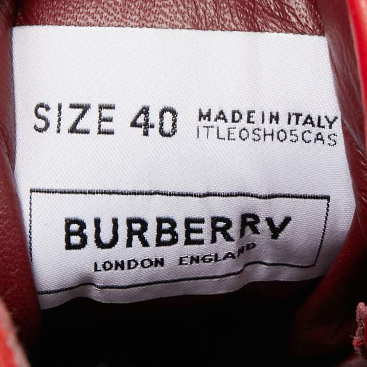 مملوكة مسبقًا Burberry Tricolor Leather And Canvas Ramsey Low Top Sneakers Size 40