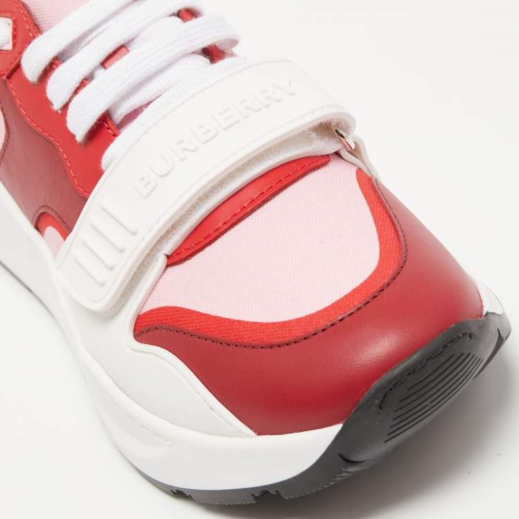مملوكة مسبقًا Burberry Tricolor Leather And Canvas Ramsey Low Top Sneakers Size 40