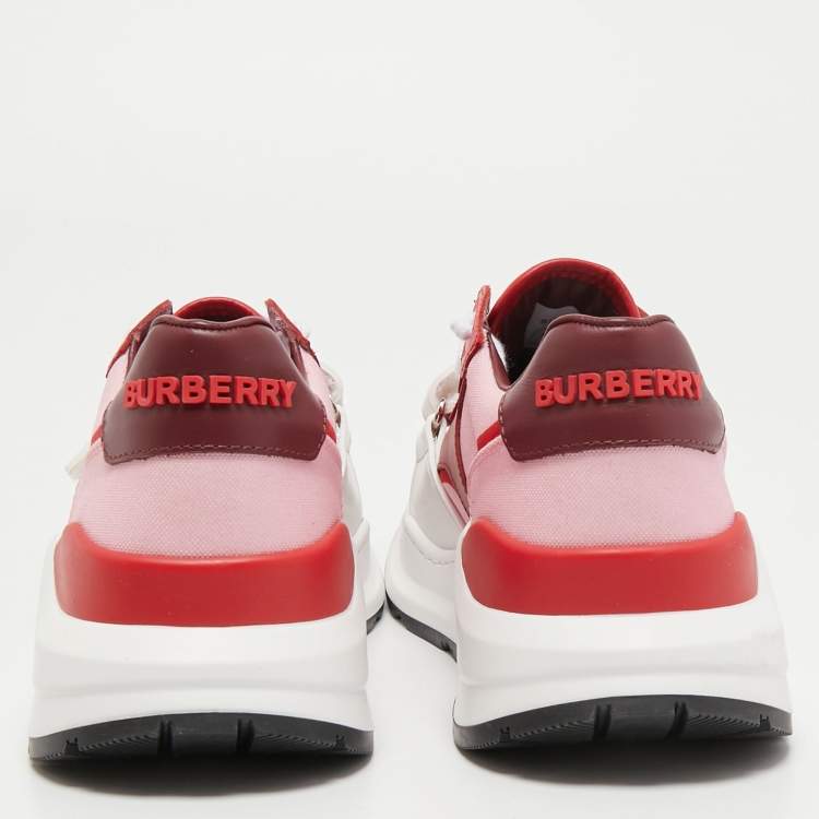مملوكة مسبقًا Burberry Tricolor Leather And Canvas Ramsey Low Top Sneakers Size 40