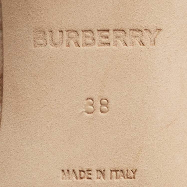 Pre Owned Burberry Beige Stingray Print Leather Brecon Pumps Size 38