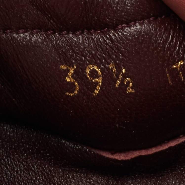 Pre Owned Burberry Burgundy Suede  and Coated Canvas Cap Toe Scrunch Ballet Flats Size Size 39.5