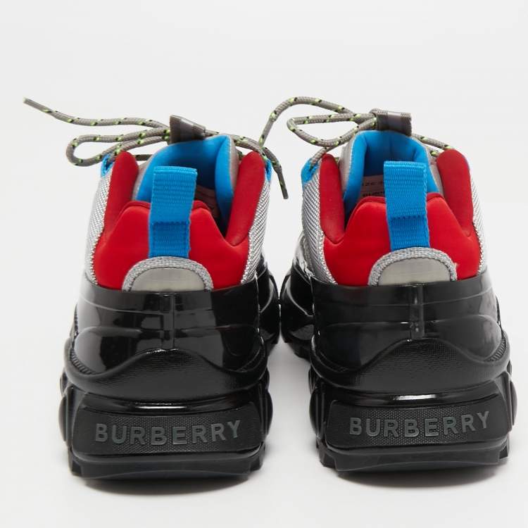 Pre Owned Burberry Grey Suede and Nylon Arthur Sneakers Size 38
