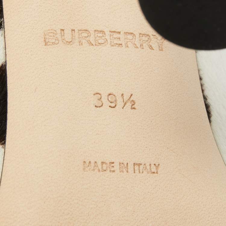 Pre Owned Burberry White/Black Calf Hair Ava Pumps Size 39.5