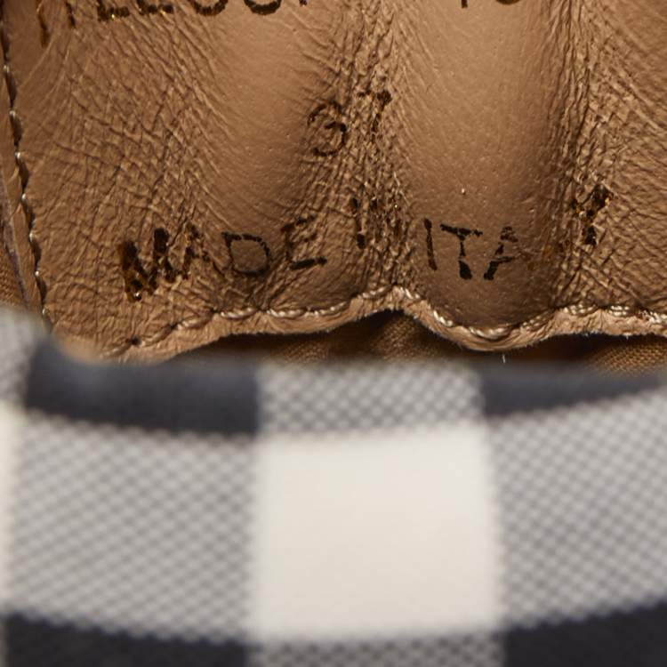 Pre Owned Burberry Brown House Check Canvas High Top Sneakers Size 37