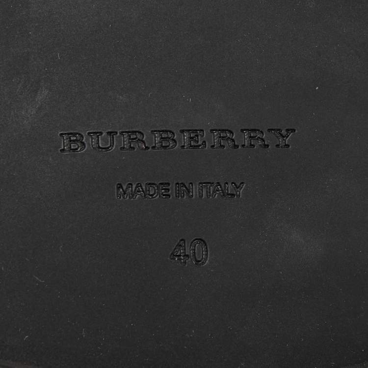 Pre Owned Burberry Black Leather Deardown Studded Platform Oxfords Size 40