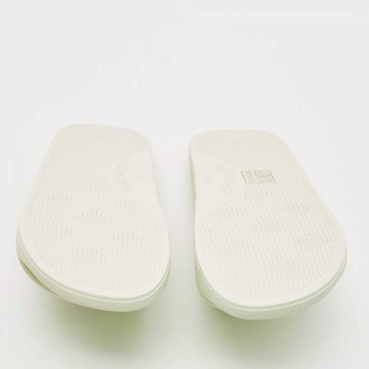 Pre Owned Burberry Green Rubber logo Embossed slides Size 39