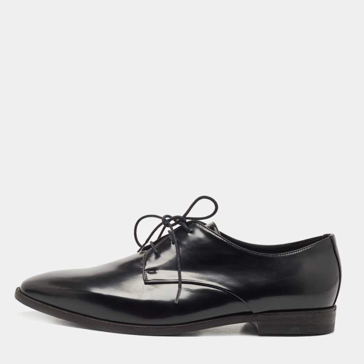 Pre Owned Burberry Black Leather Lace Up Derby Size 39.5