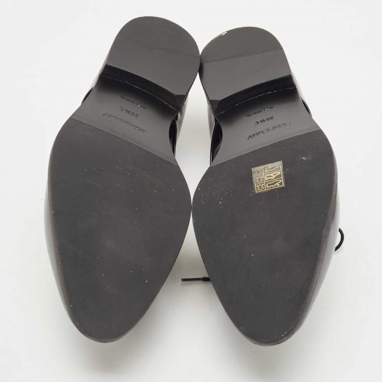 Pre Owned Burberry Black Leather Lace Up Derby Size 39.5
