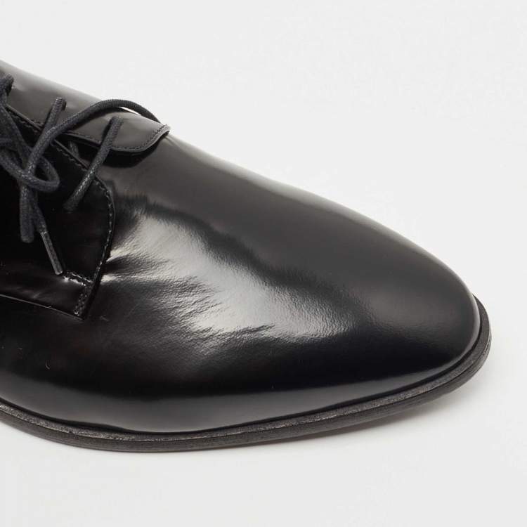 Pre Owned Burberry Black Leather Lace Up Derby Size 39.5