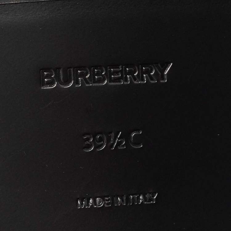 Pre Owned Burberry Black Leather Lace Up Derby Size 39.5