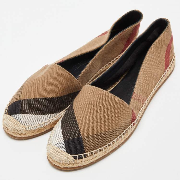 Burberry hodgeson check canvas espadrille deals flats