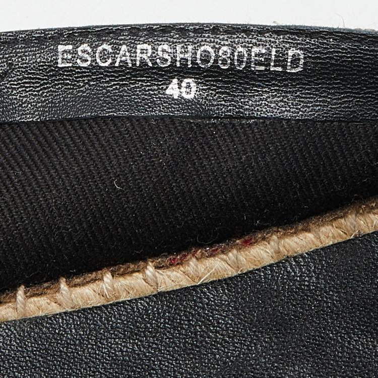 Pre Owned Burberry Brown House Check Canvas Hodgeson Espadrille Flats Size 40