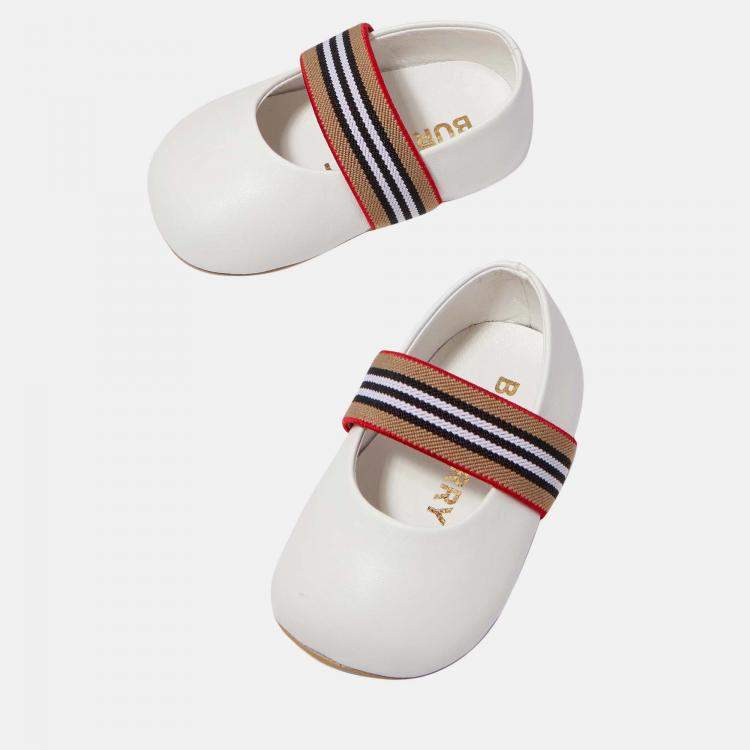 Pre Owned Buberry (Kids) White - Leather - N1-Livy Sandals EU 19