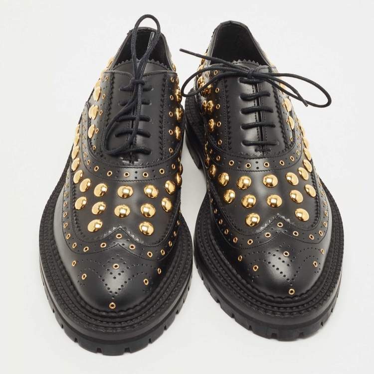 Pre Owned Burberry Black Brogue Leather Deardown Derby Size 40