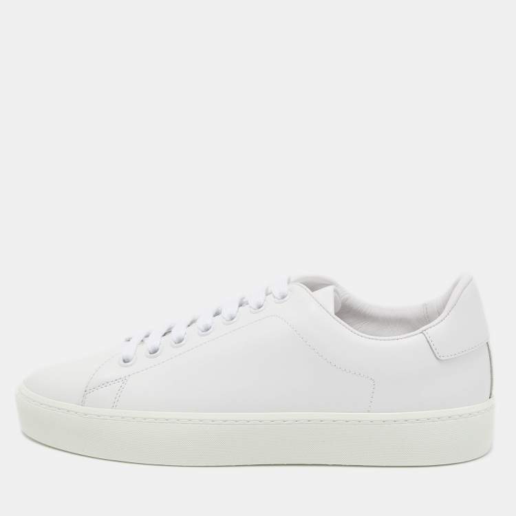 Pre Owned Burberry White Leather Westford Low Top Sneakers Size 37.5