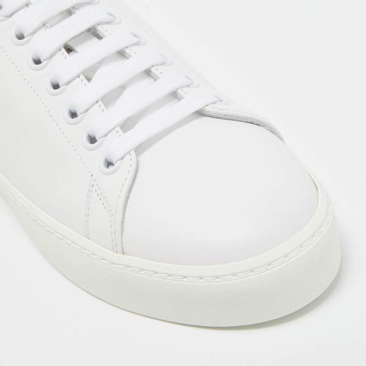 Pre Owned Burberry White Leather Westford Low Top Sneakers Size 37.5