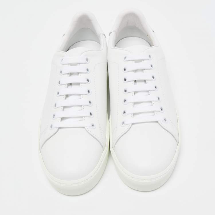 Pre Owned Burberry White Leather Westford Low Top Sneakers Size 37.5