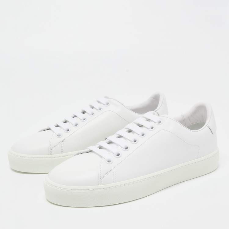 Pre Owned Burberry White Leather Westford Low Top Sneakers Size 37.5