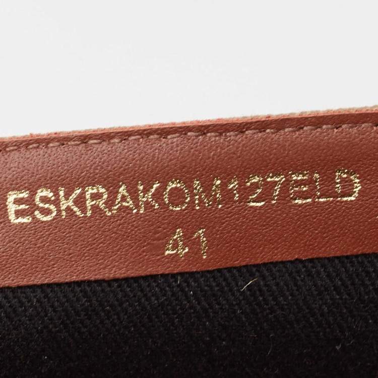 Pre Owned Burberry Brown House Check Canvas Hodgeson Espadrille Flats Size 41