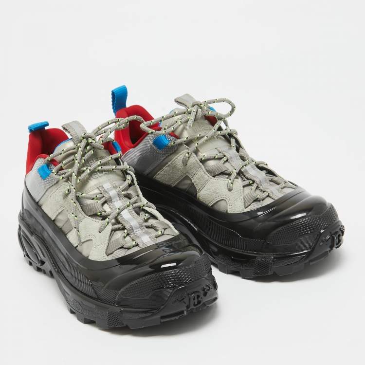 Pre Owned Burberry Grey Suede and Nylon Arthur Sneakers Size 36