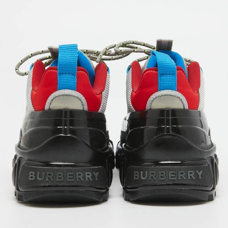 Pre Owned Burberry Grey Suede and Nylon Arthur Sneakers Size 36