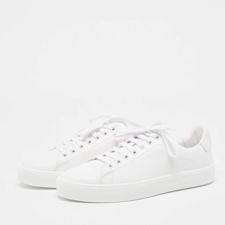 Pre Owned Burberry White Leather Westford Low Top Sneakers Size 39.5 